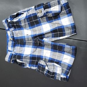 Size 7 Faded Glory Blue Plaid Shorts